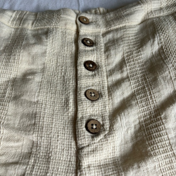 Free People Beige Buttoned High Waist Shorts - Picture 7 of 16